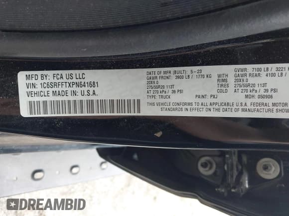 ✅ 2023 Ram 1500 Big Horn • VIN: 1C6SRFFTXPN641681 • Lot: 42856718. Wystawiony na IAAI z przebiegiem 25 064 mil. Bezpłatny archiwum sprzedaży aukcyjnych z USA i szczegółowy raport historii pojazdu na DreamBid. Zdjęcie 9.