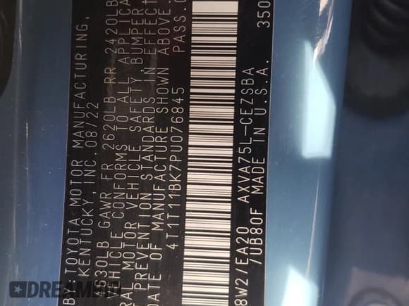 ✅ 2023 Toyota Camry SE • VIN: 4T1T11BK7PU076845 • Лот: 81947345. Опубликован ранее на Copart с пробегом 46 675 миль. Бесплатный доступ к архиву аукционных продаж из США и подробный отчёт об истории автомобиля на DreamBid. Изображение 12.