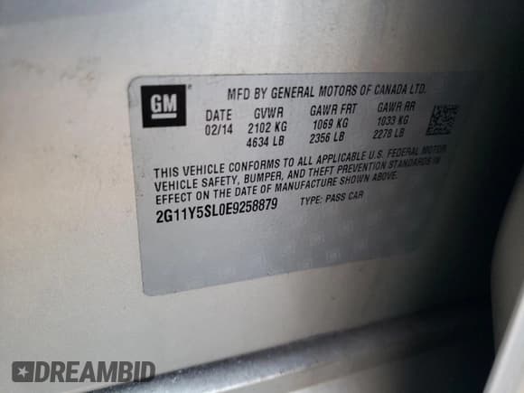 ✅ 2014 Chevrolet Impala LS • VIN: 2G11Y5SL0E9258879 • Лот: 76252404. Опубликован ранее на Copart с пробегом 203 304 миль. Бесплатный доступ к архиву аукционных продаж из США и подробный отчёт об истории автомобиля на DreamBid. Изображение 14.