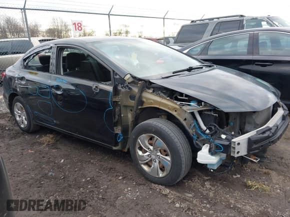 ✅ 2015 Honda Civic LX • VIN: 2HGFB2F58FH565721 • Lot: 43668938. Listed on IAAI with 130,205 mi. Free auction sales archive from the USA and detailed vehicle history report at DreamBid. Image 1.