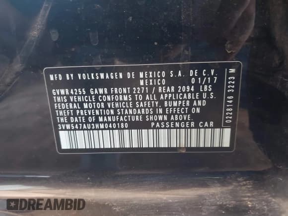 ✅ 2017 Volkswagen Golf GTI S • VIN: 3VW547AU3HM040180 • Лот: 42837698. Опубликован ранее на IAAI с пробегом 66 489 миль. Бесплатный доступ к архиву аукционных продаж из США и подробный отчёт об истории автомобиля на DreamBid. Изображение 9.