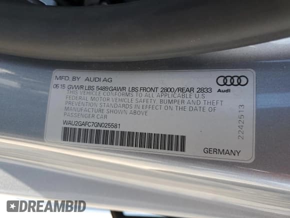 ✅ 2016 Audi A7 Prestige • VIN: WAU2GAFC7GN025581 • Лот: 71649105. Опубликован ранее на Copart с пробегом 114 116 миль. Бесплатный доступ к архиву аукционных продаж из США и подробный отчёт об истории автомобиля на DreamBid. Изображение 13.