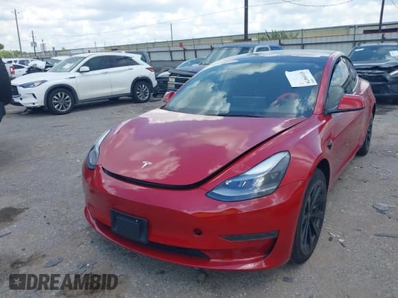 ✅ 2023 Tesla Model 3 • VIN: 5YJ3E1EA3PF448668 • Lot: 43195079. Listed on IAAI with 29,465 mi. Free auction sales archive from the USA and detailed vehicle history report at DreamBid. Image 2.