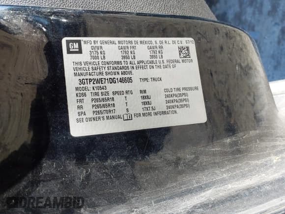 ✅ 2013 GMC Sierra 1500 SLT • VIN: 3GTP2WE71DG146605 • Lot: 41334159. Listed on IAAI with 224,640 mi. Free auction sales archive from the USA and detailed vehicle history report at DreamBid. Image 9.