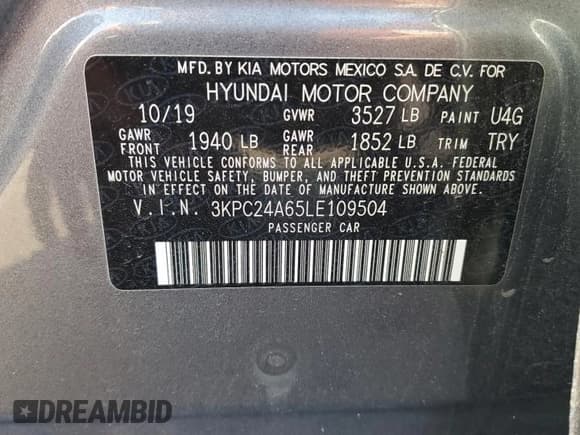 ✅ 2020 Hyundai Accent SE • VIN: 3KPC24A65LE109504 • Лот: 78014054. Опубликован ранее на Copart с пробегом 36 160 миль. Бесплатный доступ к архиву аукционных продаж из США и подробный отчёт об истории автомобиля на DreamBid. Изображение 12.