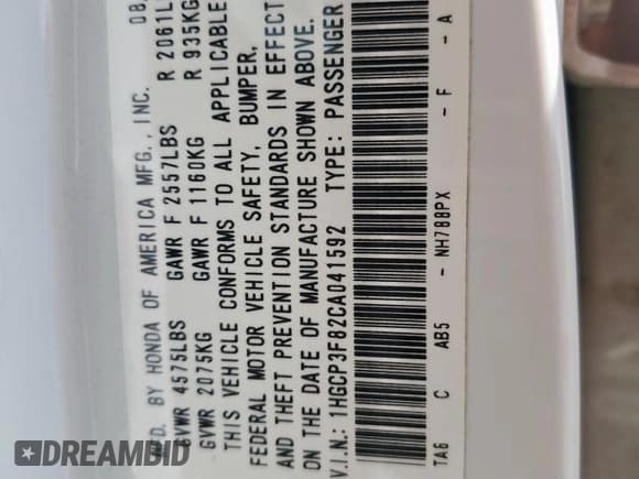 ✅ 2012 Honda Accord EX-L • VIN: 1HGCP3F82CA041592 • Лот: 85731865. Опубликован ранее на Copart с пробегом 124 244 миль. Бесплатный доступ к архиву аукционных продаж из США и подробный отчёт об истории автомобиля на DreamBid. Изображение 13.