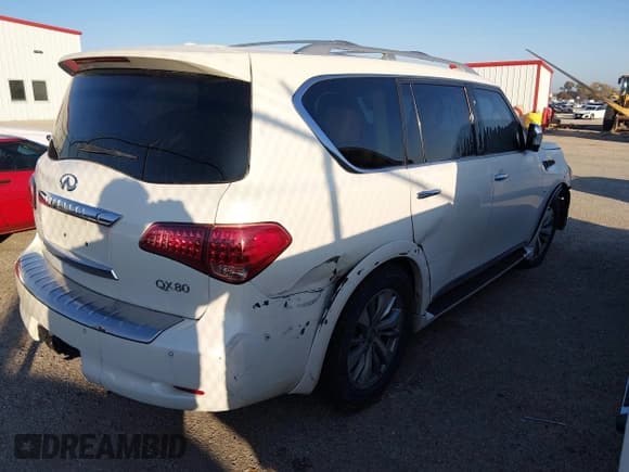 ✅ 2016 Infiniti QX80 • VIN: JN8AZ2ND2G9800407 • Lot: 43869981. Listed on IAAI with 110,733 mi. Free auction sales archive from the USA and detailed vehicle history report at DreamBid. Image 4.
