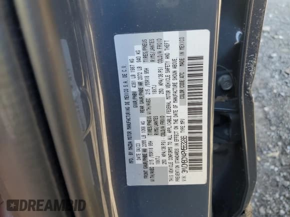 ✅ 2023 Mazda CX-30 S Carbon Edition • VIN: 3MVDMBCM4PM553286 • Лот: 84767505. Опубликован ранее на Copart с пробегом 52 312 миль. Бесплатный доступ к архиву аукционных продаж из США и подробный отчёт об истории автомобиля на DreamBid. Изображение 12.