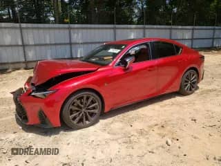 2025 Lexus IS 350 F Sport with VIN JTHBZ1B26S5084039, listed as a Copart auction lot 57502865 with 9,647 mi miles and Salvage title. Bid and sale history available at DreamBid. Image 1.