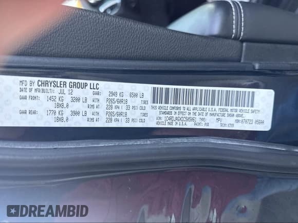 ✅ 2012 Dodge Durango Citadel • VIN: 1C4SDJET1CC205450 • Лот: 42283143. Опубликован ранее на IAAI с пробегом 222 079 миль. Бесплатный доступ к архиву аукционных продаж из США и подробный отчёт об истории автомобиля на DreamBid. Изображение 9.