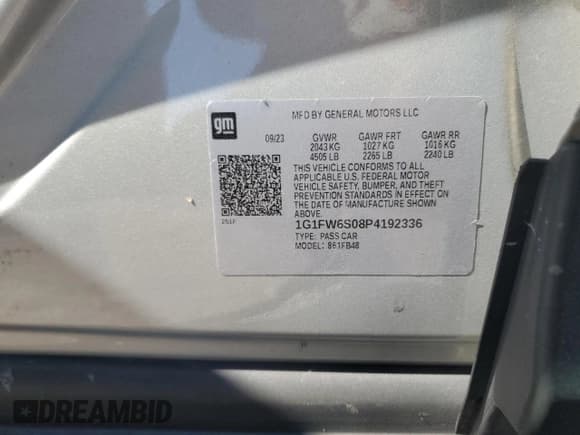 ✅ 2023 Chevrolet Bolt EV 1LT • VIN: 1G1FW6S08P4192336 • Lot: 44934685. Wystawiony na Copart z przebiegiem 25 725 mil. Bezpłatny archiwum sprzedaży aukcyjnych z USA i szczegółowy raport historii pojazdu na DreamBid. Zdjęcie 12.