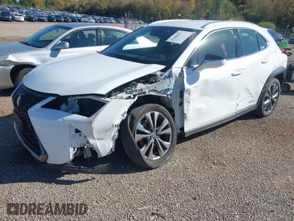 ✅ 2021 Lexus UX 250h F Sport • VIN: JTHE9JBH4M2049487 • Lot: 43488657. Wystawiony na IAAI z przebiegiem 39 327 mil. Bezpłatny archiwum sprzedaży aukcyjnych z USA i szczegółowy raport historii pojazdu na DreamBid. Zdjęcie 2.