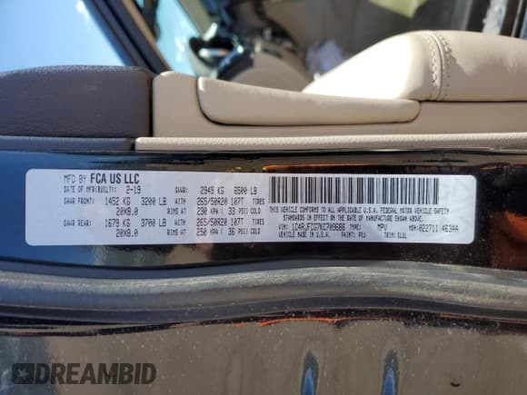 ✅ 2019 Jeep Grand Cherokee Overland • VIN: 1C4RJFCG7KC709686 • Lot: 57207255. Listed on Copart with 73,342 mi. Free auction sales archive from the USA and detailed vehicle history report at DreamBid. Image 13.