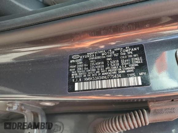 ✅ 2022 Hyundai Kona Limited • VIN: KM8K53A34NU775434 • Лот: 64721154. Опубликован ранее на Copart с пробегом 25 889 миль. Бесплатный доступ к архиву аукционных продаж из США и подробный отчёт об истории автомобиля на DreamBid. Изображение 14.