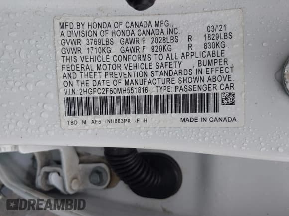 ✅ 2021 Honda Civic LX • VIN: 2HGFC2F60MH551816 • Лот: 42880901. Опубликован ранее на IAAI с пробегом 75 150 миль. Бесплатный доступ к архиву аукционных продаж из США и подробный отчёт об истории автомобиля на DreamBid. Изображение 9.