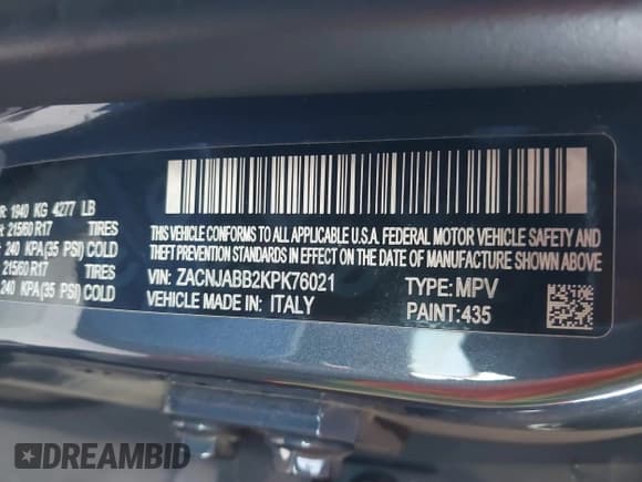 ✅ 2019 Jeep Renegade Latitude • VIN: ZACNJABB2KPK76021 • Lot: 42815751. Listed on IAAI with 188,719 mi. Free auction sales archive from the USA and detailed vehicle history report at DreamBid. Image 9.