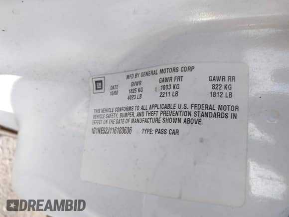 ✅ 2001 Chevrolet Malibu LS • VIN: 1G1NE52J116183636 • Lot: 41524897. Wystawiony na IAAI z przebiegiem 184 881 mil mil. Skorzystaj z bezpłatnego archiwum sprzedaży aukcyjnych z USA i zobacz szczegółowy raport historii pojazdu na DreamBid. Zdjęcie 9.