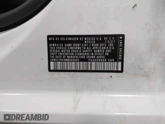 ✅ 2021 Volkswagen Jetta SEL • VIN: 3VWE57BU9MM099899 • Лот: 42858415. Опубликован ранее на IAAI с пробегом 136 838 миль. Бесплатный доступ к архиву аукционных продаж из США и подробный отчёт об истории автомобиля на DreamBid. Изображение 9.