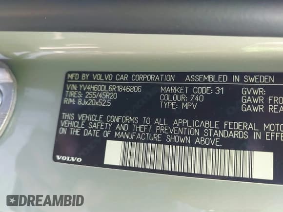 ✅ 2024 Volvo XC60 Plus Dark Theme • VIN: YV4H60DL6R1846806 • Lot: 41670948. Listed on IAAI with Not provided. Free auction sales archive from the USA and detailed vehicle history report at DreamBid. Image 9.