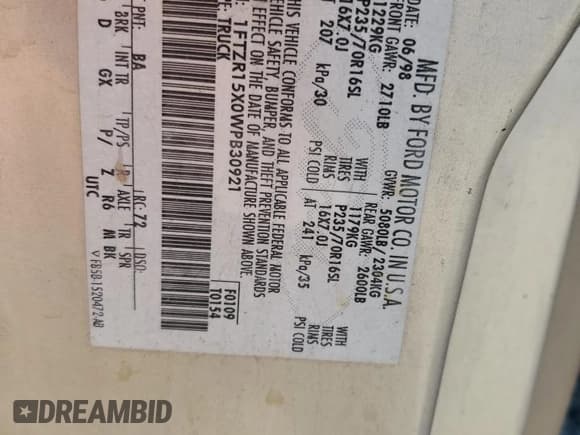 ✅ 1998 Ford Ranger XL • VIN: 1FTZR15X0WPB30921 • Лот: 85753875. Опубликован ранее на Copart с пробегом 236 215 миль. Бесплатный доступ к архиву аукционных продаж из США и подробный отчёт об истории автомобиля на DreamBid. Изображение 12.