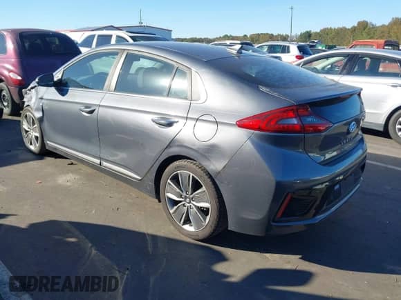 2018 Hyundai Ioniq Limited with VIN KMHC05LC1JU060715, listed as a IAAI auction lot 43479078 with 121,376 mi miles and . Bid and sale history available at DreamBid. Image 3.