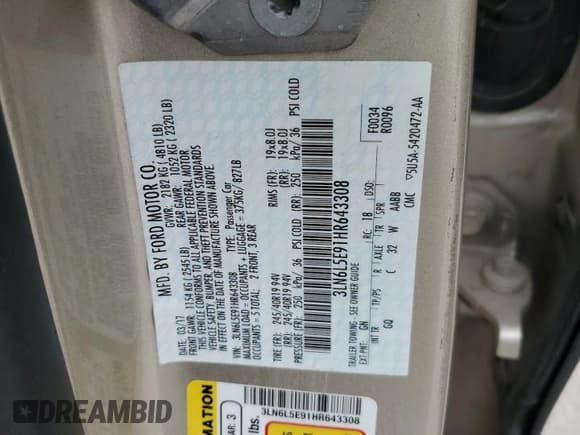 ✅ 2017 Lincoln MKZ Reserve • VIN: 3LN6L5E91HR643308 • Lot: 60479625. Wystawiony na Copart z przebiegiem 45 226 mil. Bezpłatny archiwum sprzedaży aukcyjnych z USA i szczegółowy raport historii pojazdu na DreamBid. Zdjęcie 12.