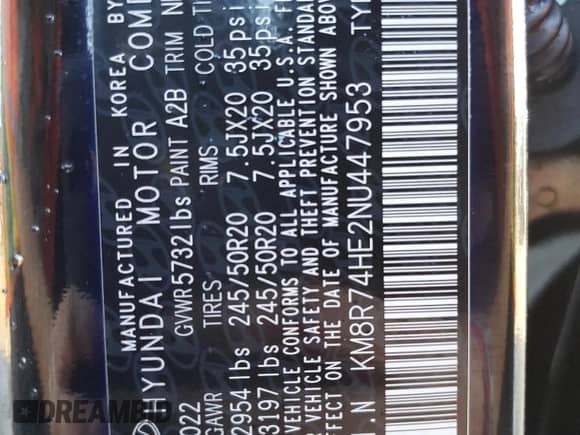 2022 Hyundai Palisade Calligraphy с VIN KM8R74HE2NU447953, выставлен на аукционе Copart как лот 73654634 с пробегом 32 196 миль миль и На запчасти • Non repairable. История ставок и продаж доступна на DreamBid. Изображение 14.