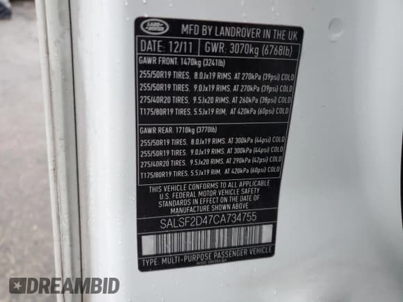 ✅ 2012 Land Rover Range Rover Sport HSE • VIN: SALSF2D47CA734755 • Лот: 85803724. Опубликован ранее на Copart с пробегом 139 730 миль. Бесплатный доступ к архиву аукционных продаж из США и подробный отчёт об истории автомобиля на DreamBid. Изображение 13.