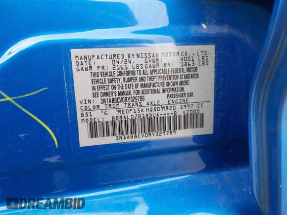 ✅ 2024 Nissan Sentra SV • VIN: 3N1AB8CV0RY329789 • Lot: 43729654. Wystawiony na IAAI z przebiegiem 17 094 mil. Bezpłatny archiwum sprzedaży aukcyjnych z USA i szczegółowy raport historii pojazdu na DreamBid. Zdjęcie 9.