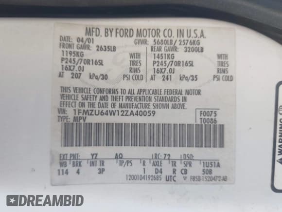✅ 2002 Ford Explorer Eddie Bauer • VIN: 1FMZU64W12ZA40059 • Lot: 42449518. Wystawiony na IAAI z przebiegiem Nie podano. Bezpłatny archiwum sprzedaży aukcyjnych z USA i szczegółowy raport historii pojazdu na DreamBid. Zdjęcie 9.