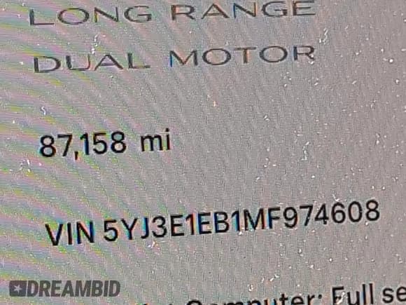 ✅ 2021 Tesla Model 3 Long Range • VIN: 5YJ3E1EB1MF974608 • Lot: 43348280. Wystawiony na IAAI z przebiegiem 87 158 mil. Bezpłatny archiwum sprzedaży aukcyjnych z USA i szczegółowy raport historii pojazdu na DreamBid. Zdjęcie 14.