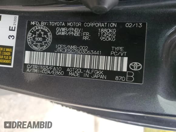 ✅ 2013 Scion tC • VIN: JTKJF5C75D3063441 • Lot: 86589505. Wystawiony na Copart z przebiegiem 198 433 mil. Bezpłatny archiwum sprzedaży aukcyjnych z USA i szczegółowy raport historii pojazdu na DreamBid. Zdjęcie 12.