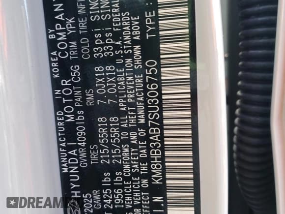 ✅ 2025 Hyundai Kona SEL • VIN: KM8HB3AB7SU306750 • Лот: 91208265. Опубликован ранее на Copart с пробегом 8 474 миль. Бесплатный доступ к архиву аукционных продаж из США и подробный отчёт об истории автомобиля на DreamBid. Изображение 13.