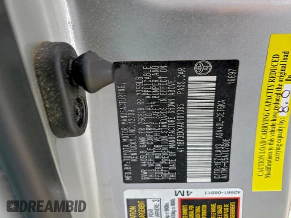 ✅ 2010 Toyota Camry • VIN: 4T1BF3EKXAU101085 • Lot: 94702765. Wystawiony na Copart z przebiegiem 48 231 mil. Bezpłatny archiwum sprzedaży aukcyjnych z USA i szczegółowy raport historii pojazdu na DreamBid. Zdjęcie 12.