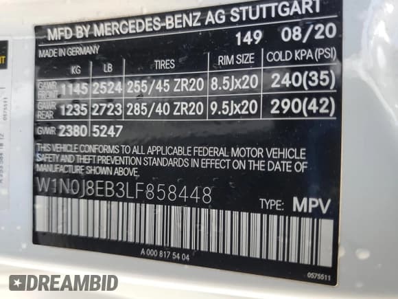 ✅ 2020 Mercedes-Benz GLC 300 • VIN: W1N0J8EB3LF858448 • Lot: 82509765. Listed on Copart with 51,581 mi. Free auction sales archive from the USA and detailed vehicle history report at DreamBid. Image 14.