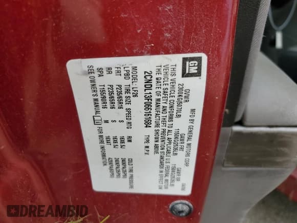 ✅ 2006 Chevrolet Equinox LS • VIN: 2CNDL13F066161684 • Лот: 62600845. Опубликован ранее на Copart с пробегом Не указан. Бесплатный доступ к архиву аукционных продаж из США и подробный отчёт об истории автомобиля на DreamBid. Изображение 13.