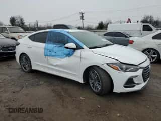 2018 Hyundai Elantra Sport with VIN KMHD04LB3JU558792, listed as a Copart auction lot 43164145 with 127,294 mi miles and Salvage title. Bid and sale history available at DreamBid. Image 4.