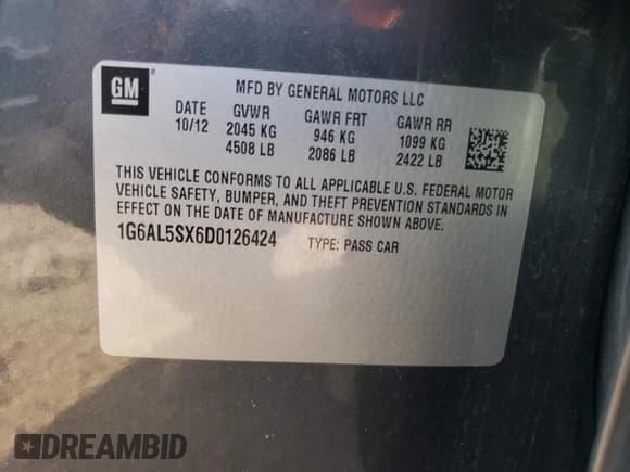 ✅ 2013 Cadillac ATS Premium • VIN: 1G6AL5SX6D0126424 • Lot: 71410944. Wystawiony na Copart z przebiegiem 131 918 mil. Bezpłatny archiwum sprzedaży aukcyjnych z USA i szczegółowy raport historii pojazdu na DreamBid. Zdjęcie 14.