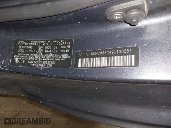 ✅ 2009 Hyundai Accent Auto GS • VIN: KMHCM36C49U133351 • Лот: 39497736. Опубликован ранее на IAAI с пробегом 96 646 миль. Бесплатный доступ к архиву аукционных продаж из США и подробный отчёт об истории автомобиля на DreamBid. Изображение 9.