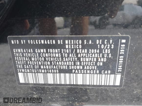 ✅ 2024 Volkswagen Jetta SEL • VIN: 3VWGM7BU1RM016985 • Lot: 42751478. Listed on IAAI with 12,178 mi. Free auction sales archive from the USA and detailed vehicle history report at DreamBid. Image 9.