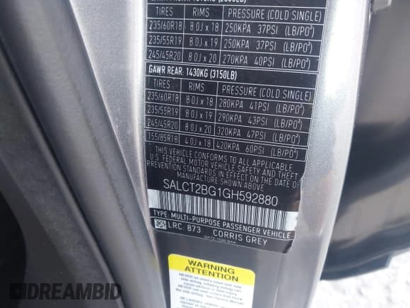 ✅ 2016 Land Rover Discovery Sport HSE Lux • VIN: SALCT2BG1GH592880 • Lot: 42569909. Wystawiony na IAAI z przebiegiem 147 388 mil. Bezpłatny archiwum sprzedaży aukcyjnych z USA i szczegółowy raport historii pojazdu na DreamBid. Zdjęcie 9.