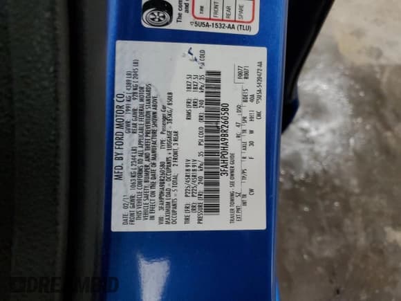 ✅ 2011 Ford Fusion SE • VIN: 3FAHP0HA9BR260580 • Лот: 89732785. Опубликован ранее на Copart с пробегом 66 648 миль. Бесплатный доступ к архиву аукционных продаж из США и подробный отчёт об истории автомобиля на DreamBid. Изображение 12.