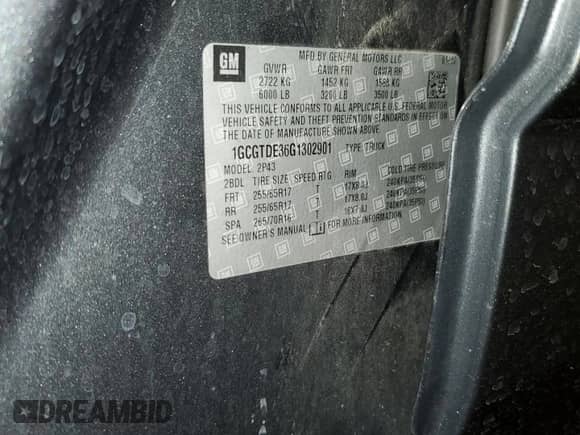 2016 Chevrolet Colorado 4WD Z71 z VIN 1GCGTDE36G1302901, wystawiony jako Copart lot #80293065 z przebiegiem 104 396 mil mil oraz Czysty tytuł • Clean title. Historia ofert i sprzedaży dostępna na DreamBid. Obrazek 14.