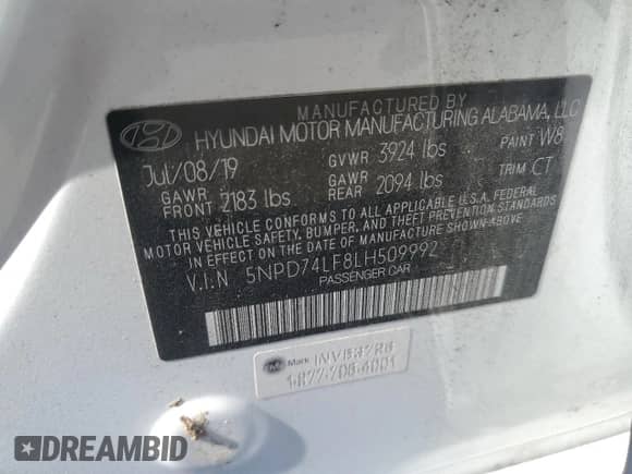 ✅ 2020 Hyundai Elantra SE • VIN: 5NPD74LF8LH509992 • Lot: 75617994. Wystawiony na Copart z przebiegiem 71 232 mil mil. Skorzystaj z bezpłatnego archiwum sprzedaży aukcyjnych z USA i zobacz szczegółowy raport historii pojazdu na DreamBid. Zdjęcie 12.