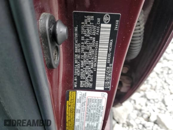 ✅ 2005 Toyota Avalon Touring • VIN: 4T1BK36B85U045664 • Lot: 89779725. Listed on Copart with 182,352 mi. Free auction sales archive from the USA and detailed vehicle history report at DreamBid. Image 13.