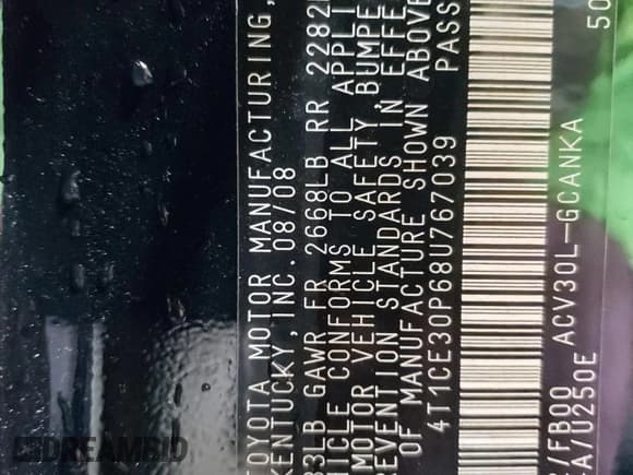 ✅ 2008 Toyota Solara SE • VIN: 4T1CE30P68U767039 • Lot: 66905205. Wystawiony na Copart z przebiegiem 159 222 mil. Bezpłatny archiwum sprzedaży aukcyjnych z USA i szczegółowy raport historii pojazdu na DreamBid. Zdjęcie 12.