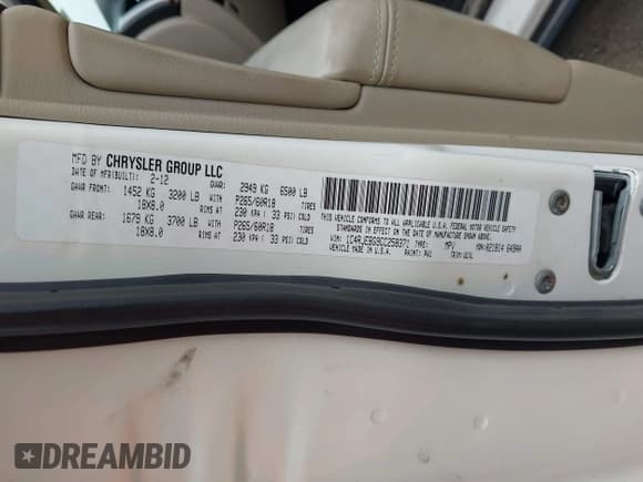 ✅ 2012 Jeep Grand Cherokee Limited • VIN: 1C4RJEBG9CC258371 • Лот: 43828085. Опубликован ранее на IAAI с пробегом 127 435 миль. Бесплатный доступ к архиву аукционных продаж из США и подробный отчёт об истории автомобиля на DreamBid. Изображение 9.