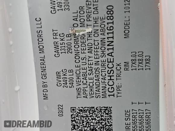 ✅ 2022 Chevrolet Colorado 2WD LT • VIN: 1GCHSCEA1N1161880 • Лот: 66628654. Опубликован ранее на Copart с пробегом 49 703 миль. Бесплатный доступ к архиву аукционных продаж из США и подробный отчёт об истории автомобиля на DreamBid. Изображение 12.