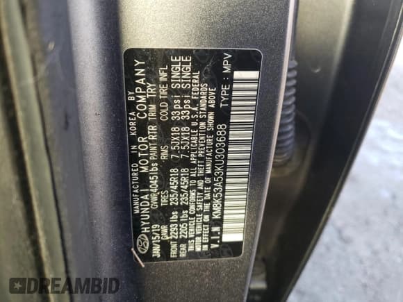 ✅ 2019 Hyundai Kona Ultimate • VIN: KM8K53A53KU303688 • Лот: 82574433. Опубликован ранее на Copart с пробегом Не указан. Бесплатный доступ к архиву аукционных продаж из США и подробный отчёт об истории автомобиля на DreamBid. Изображение 13.