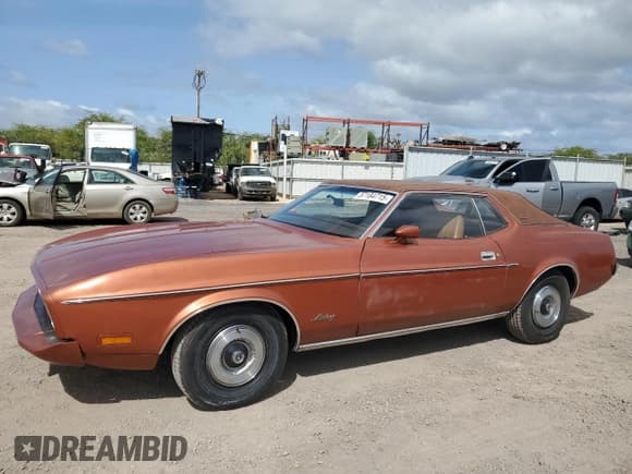 ✅ 1973 Ford Mustang • VIN: 3F04H211483 • Лот: 57184715. Опубликован ранее на Copart с пробегом 65 171 миль. Бесплатный доступ к архиву аукционных продаж из США и подробный отчёт об истории автомобиля на DreamBid. Изображение 1.
